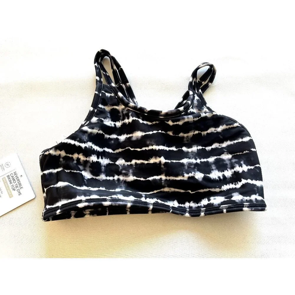 NWT Athleta Girl Reversible Camo Tie Dye Bikini Top
